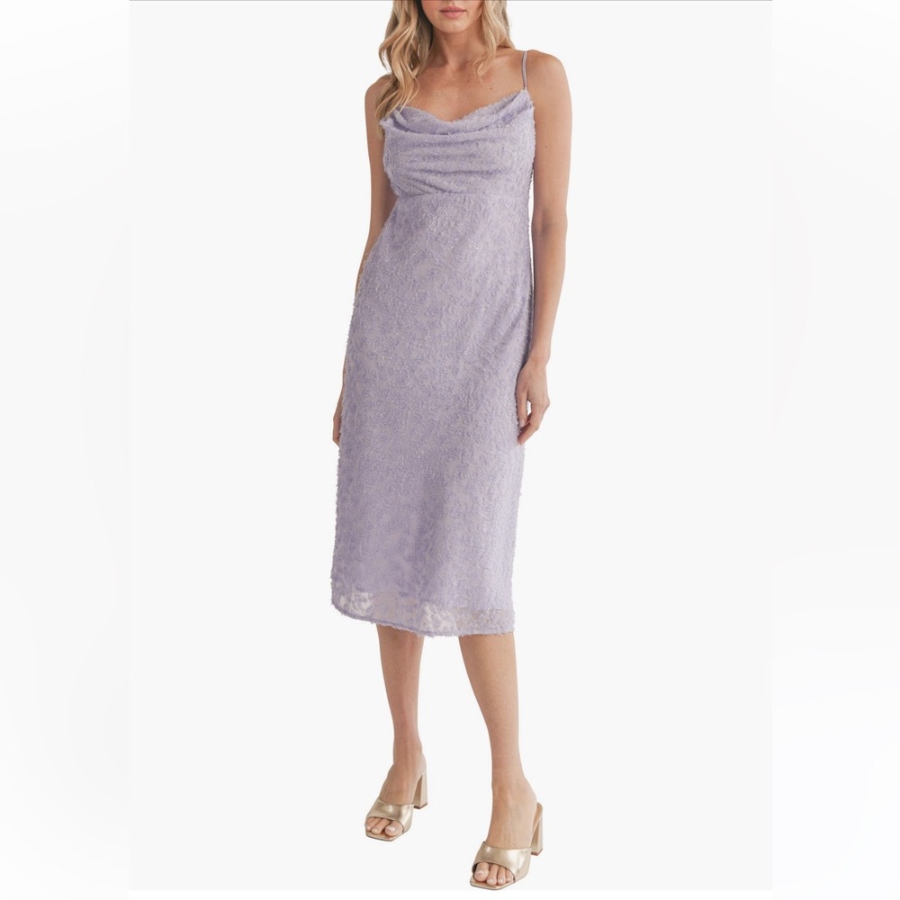 Purple Sequin Slip Midi Dress for Cocktail